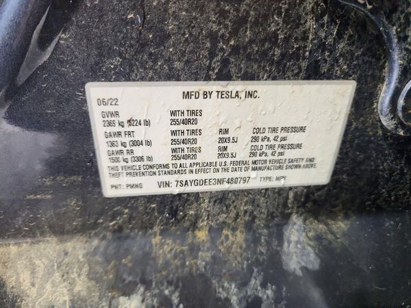 2022 TESLA MODEL Y
