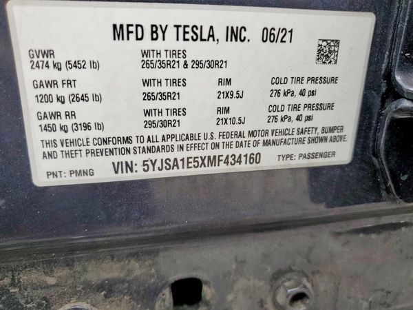 2021 TESLA MODEL S