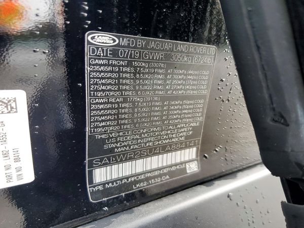 2020 LAND ROVER RANGE ROVER SPORT