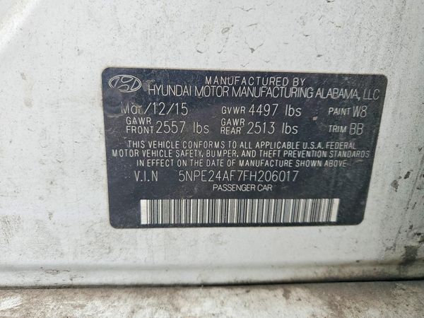 2015 HYUNDAI SONATA SE, ECO