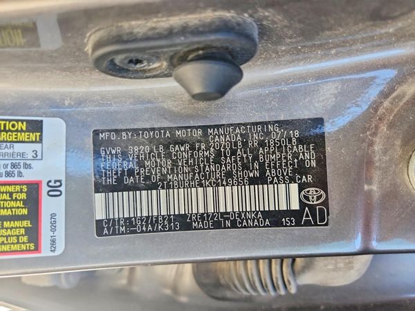2019 TOYOTA COROLLA L/LE/SE/XLE/XSE