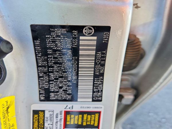 2012 TOYOTA CAMRY SOLA Hybrid — VINS