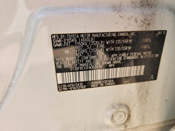 2015 TOYOTA RAV4 Limited (G Grade)