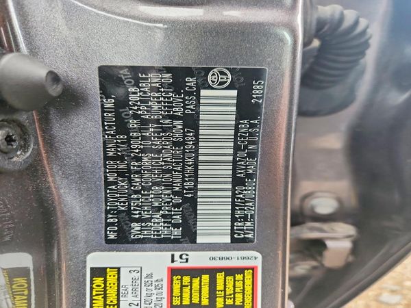 2019 TOYOTA CAMRY L/LE/SE/XLE