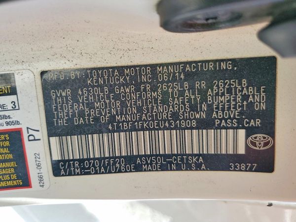 2014 TOYOTA CAMRY