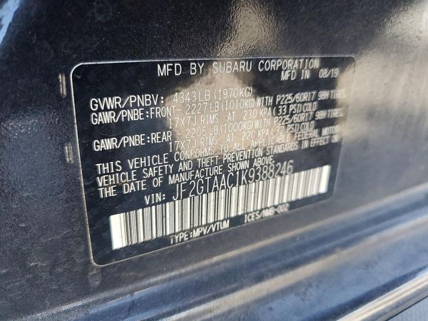 2019 SUBARU CROSSTREK Base