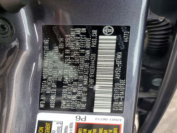2014 TOYOTA CAMRY