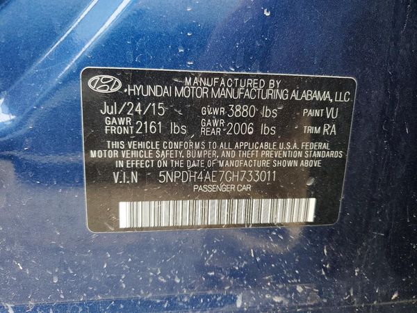 2016 HYUNDAI ELANTRA