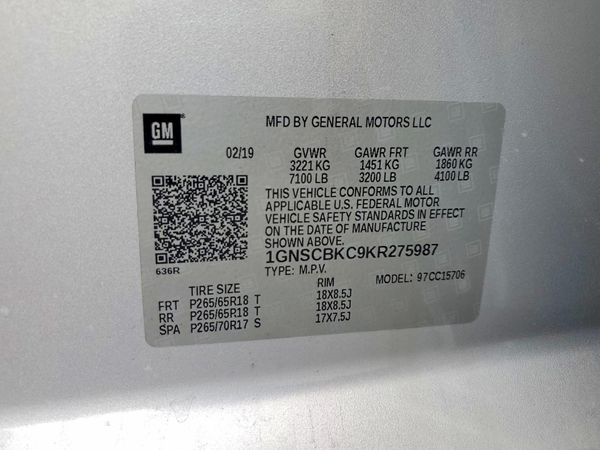 2019 CHEVROLET TAHOE LT