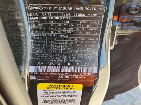 2017 LAND ROVER DISCOVERY SPORT