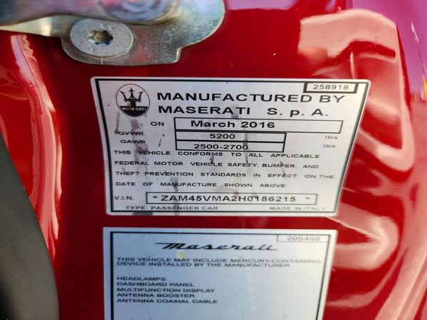 2017 MASERATI GRANTURISMO
