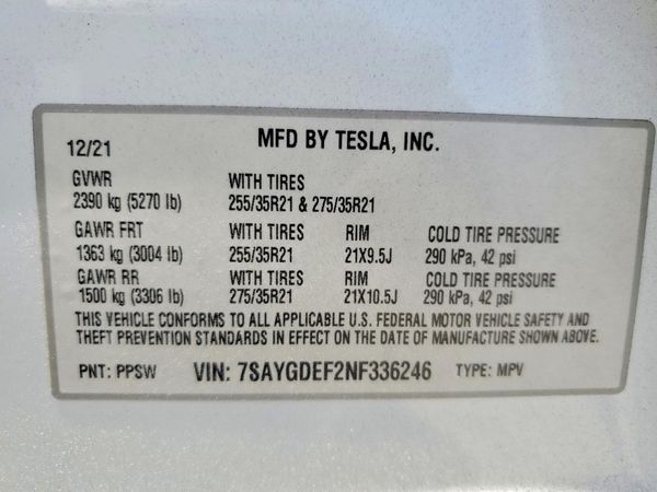 2022 TESLA MODEL Y