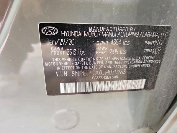 2020 HYUNDAI SONATA SEL