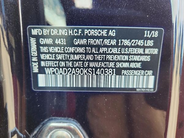 2019 PORSCHE 911