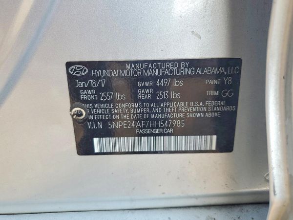 2017 HYUNDAI SONATA