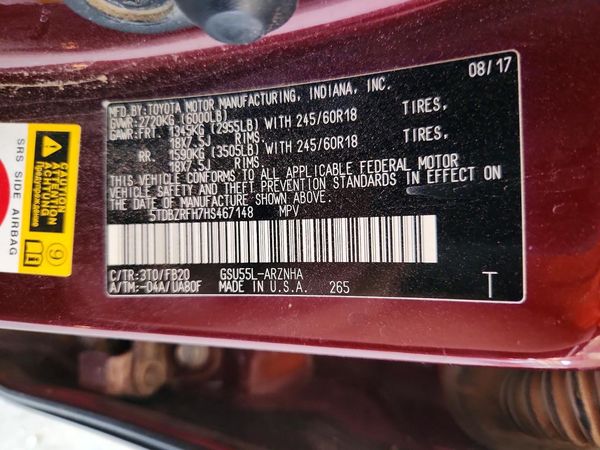 2017 TOYOTA HIGHLANDER LE/LE Plus