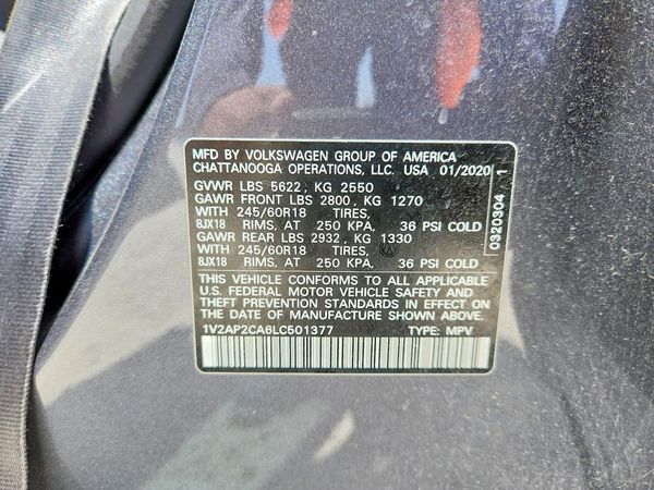 2020 VOLKSWAGEN ATLAS S