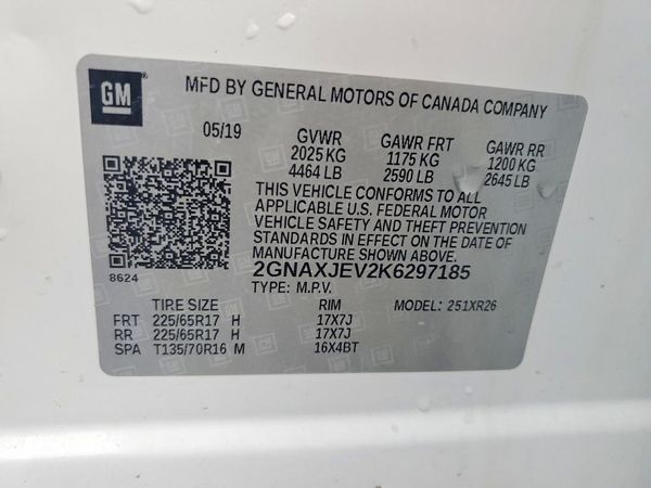 2019 CHEVROLET EQUINOX LT (2FL)