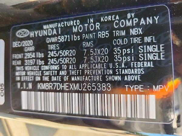 2021 HYUNDAI PALISADE Calligraphy