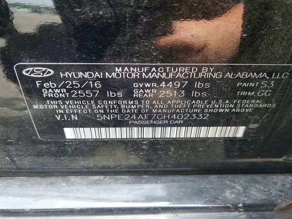 2016 HYUNDAI SONATA