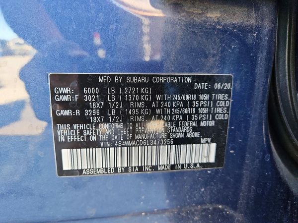 2020 SUBARU ASCENT Premium 8+ES+KA