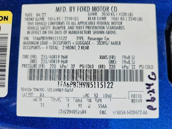 2022 FORD MUSTANG