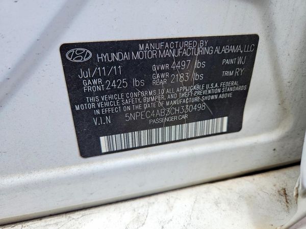 2012 HYUNDAI SONATA Middle level