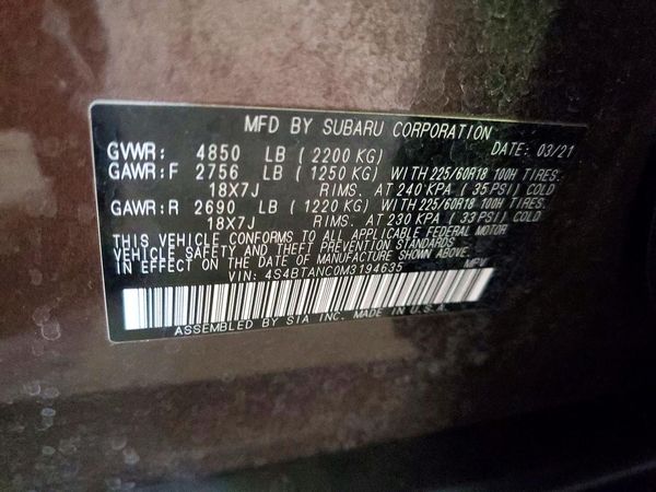 2021 SUBARU OUTBACK Limited+M/R+NAVI(HK)