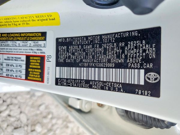 2012 TOYOTA CAMRY