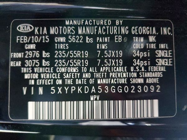 2016 KIA SORENTO SX / SX Limited