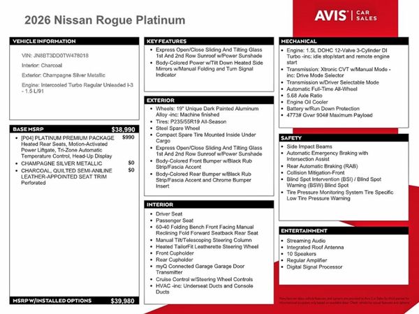 2026 NISSAN ROGUE Platinum