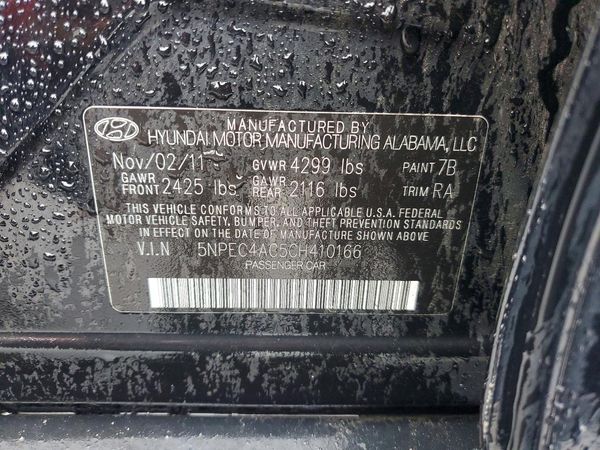 2012 HYUNDAI SONATA Middle level