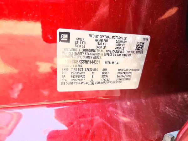 2017 CHEVROLET TAHOE LT