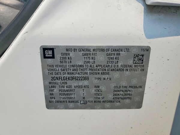 2015 CHEVROLET EQUINOX 2LT