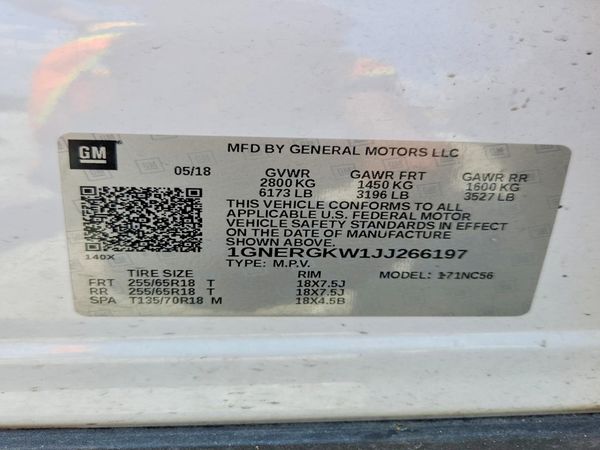 2018 CHEVROLET TRAVERSE LT