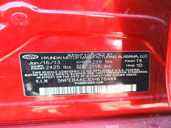 2013 HYUNDAI SONATA