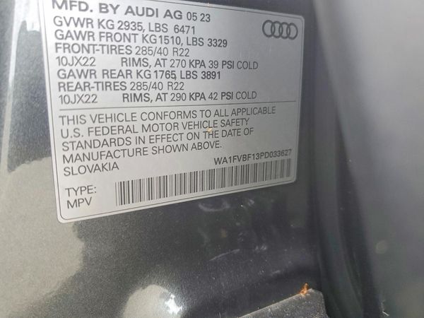 2023 AUDI Q8 S Line quattro Prestige — VINS