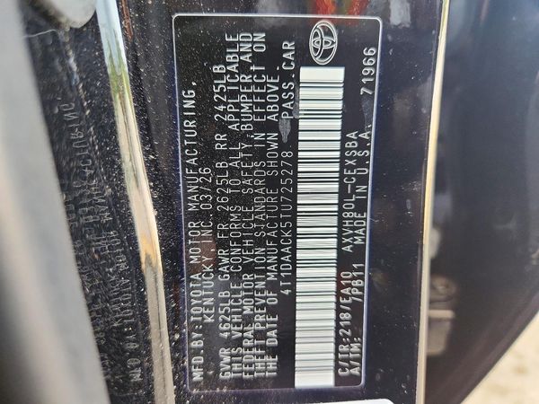 2026 TOYOTA CAMRY — VINS