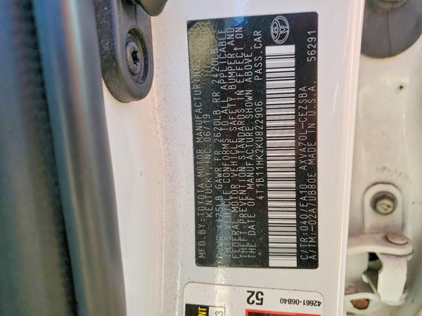 2019 TOYOTA CAMRY L/LE/SE/XLE