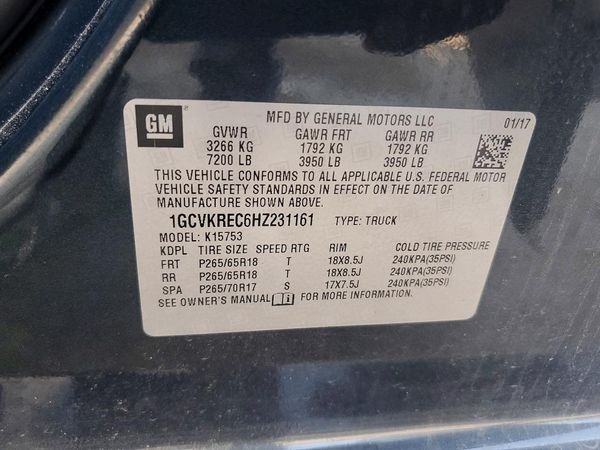 2017 CHEVROLET SILVERADO LT