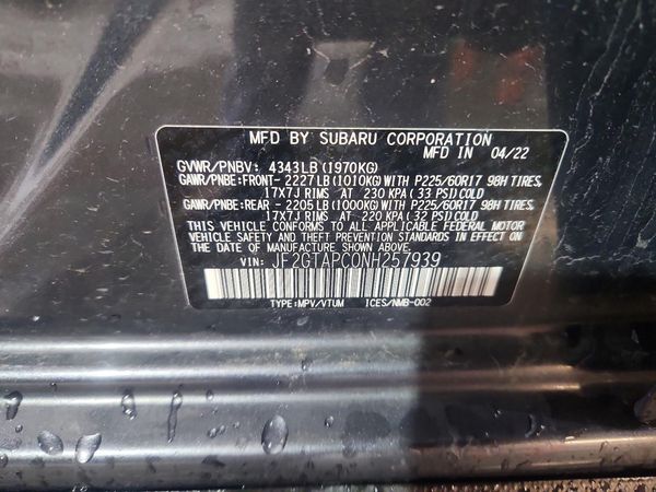2022 SUBARU CROSSTREK