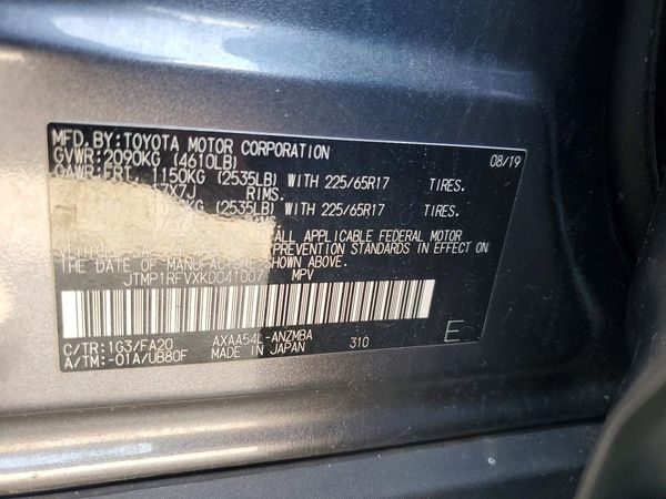 2019 TOYOTA RAV4 XLE / XLE Premium 4WD