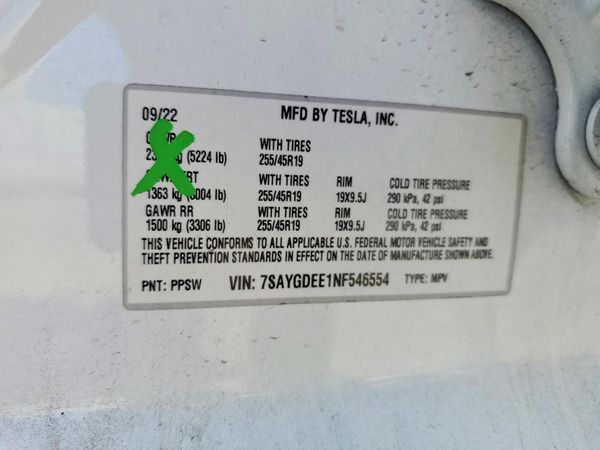 2022 TESLA MODEL Y