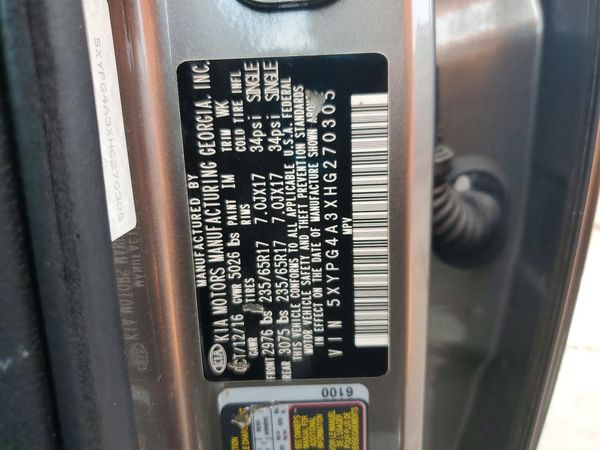 2017 KIA SORENTO L, LX