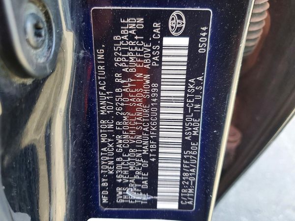 2012 TOYOTA CAMRY