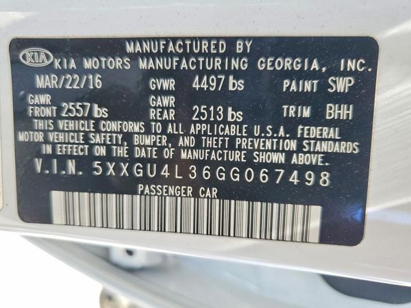 2016 KIA OPTIMA GLS, JSL