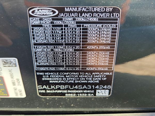 2025 LAND ROVER RANGE ROVER SE