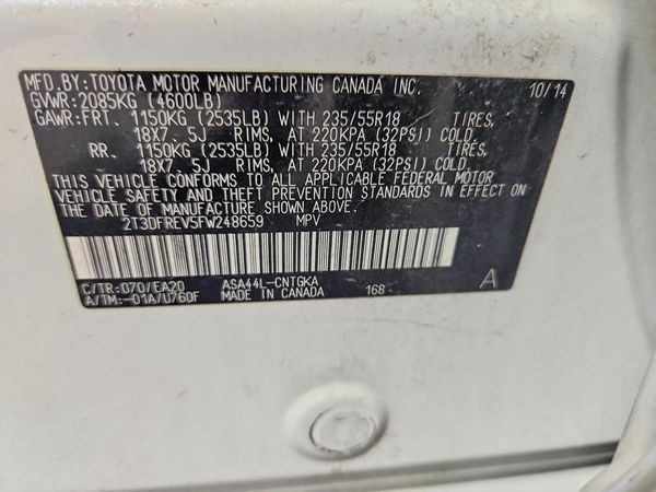 2015 TOYOTA RAV4 Limited (G Grade)