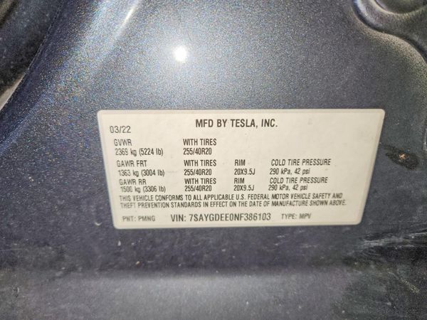 2022 TESLA MODEL Y