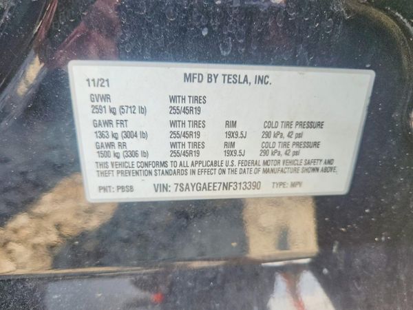 2022 TESLA MODEL Y